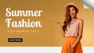 woman wearing a floral cotton house dress on a sunny day