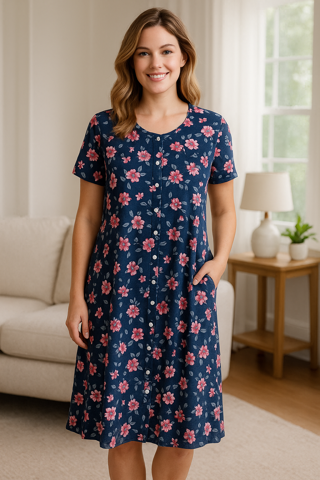 4. Boho-style breathable dress for older women, perfect for summer